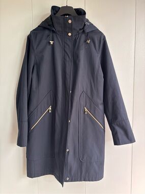 Ivanka Trump Navy Coat with Hood